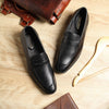 Hayes London | Windsor Penny Loafers – Black Perforated Genuine Leather Men’s Shoes