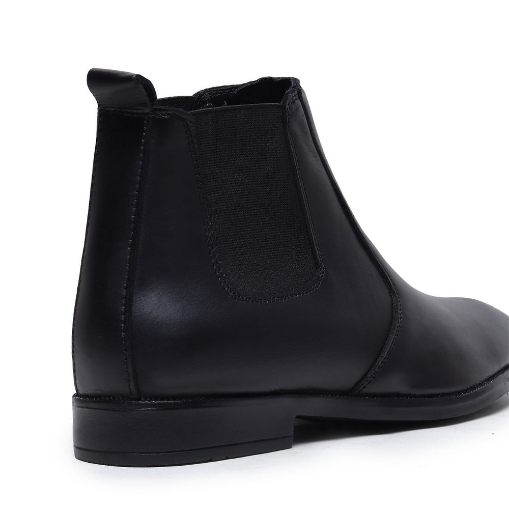 Hayes London | Strider Chelsea Boots – Black Plain Genuine Leather Men’s Shoes
