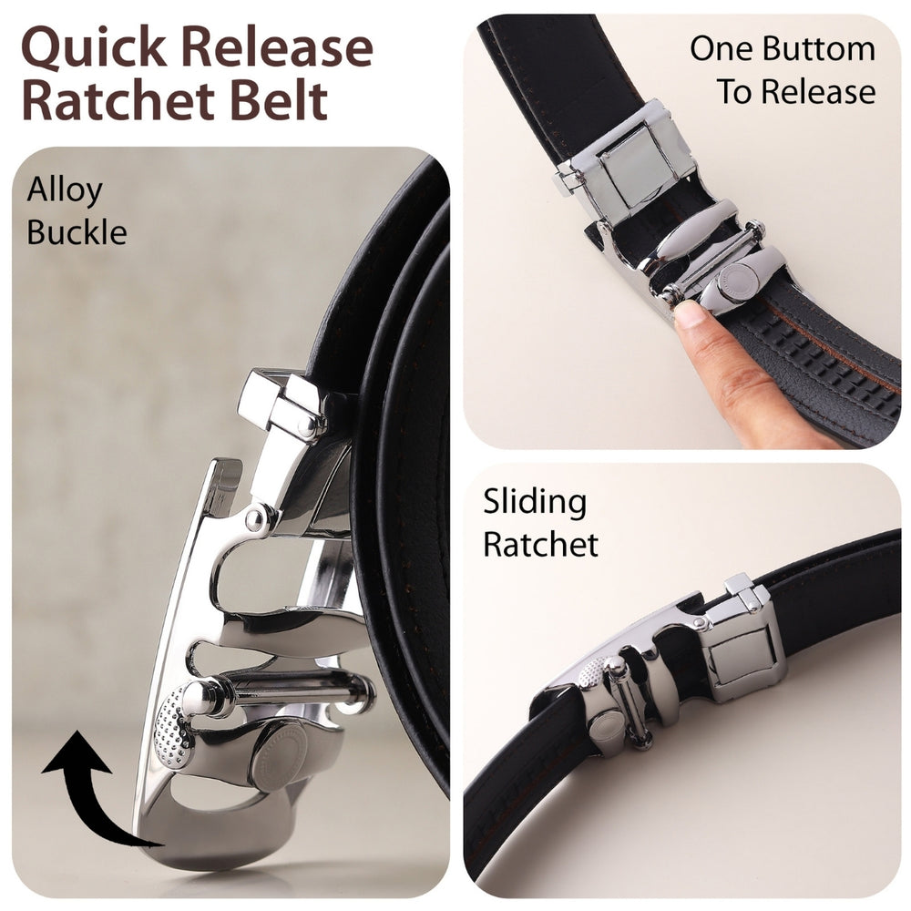 Hayes London | Auto-Lock Genuine Leather Black Belt for Men | Premium Micro-Adjustable No-Hole Belt (Leather Texture: Croco)