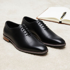 Hayes London | Shelby Wholecut Oxford Shoes – Black Plain Genuine Leather Men’s Shoes