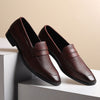 Hayes London | Windsor Penny Loafers – Brown Perforated Genuine Leather Men’s Shoes