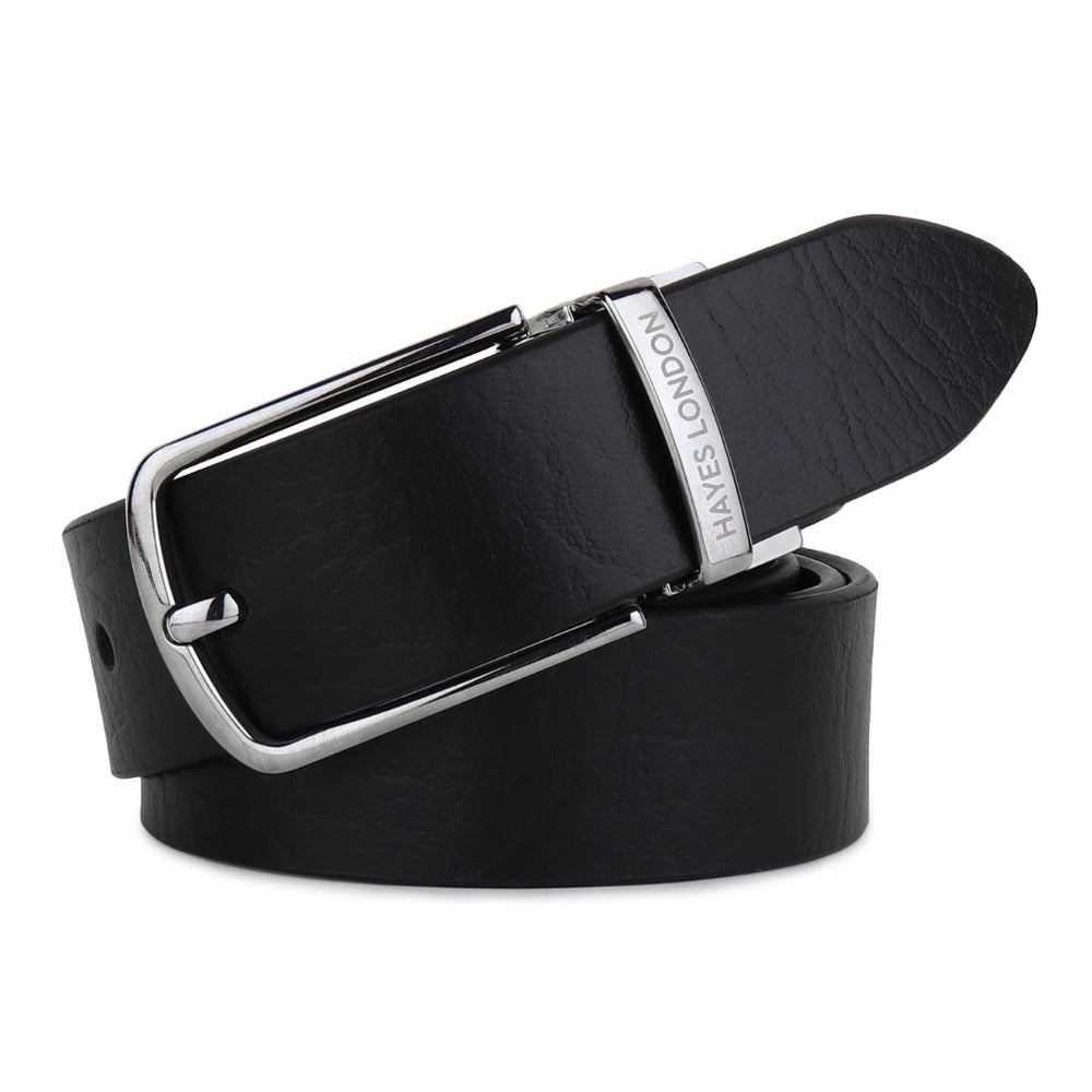 Hayes London | Reversible Black & Brown Genuine Leather Belt For Men (Leather Texture: Wild)