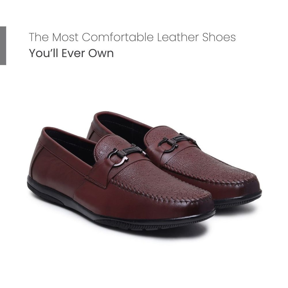 Hayes London | Falcon Horsebit Loafers – Brown Pebbled Genuine Leather Men’s Shoes