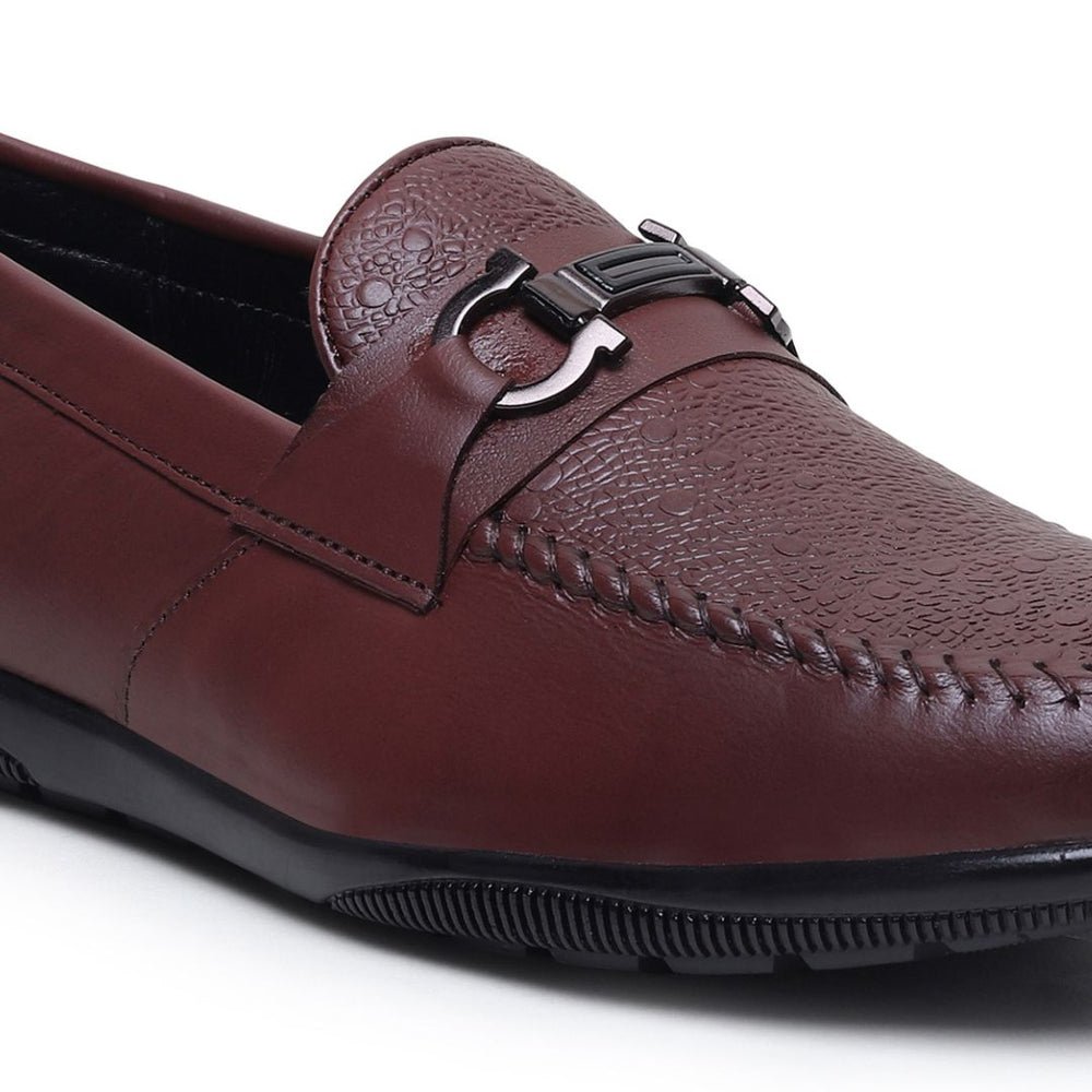 Hayes London | Falcon Horsebit Loafers – Brown Pebbled Genuine Leather Men’s Shoes