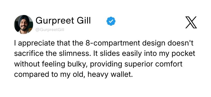 Stud Black Genuine Leather Wallet for Men - RFID Blocking, Slim Bifold Wallet with 8 Compartments Review 1