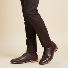 Hayes London | Shelby Wholecut Oxford Shoes – Brown Plain Genuine Leather Men’s Shoes