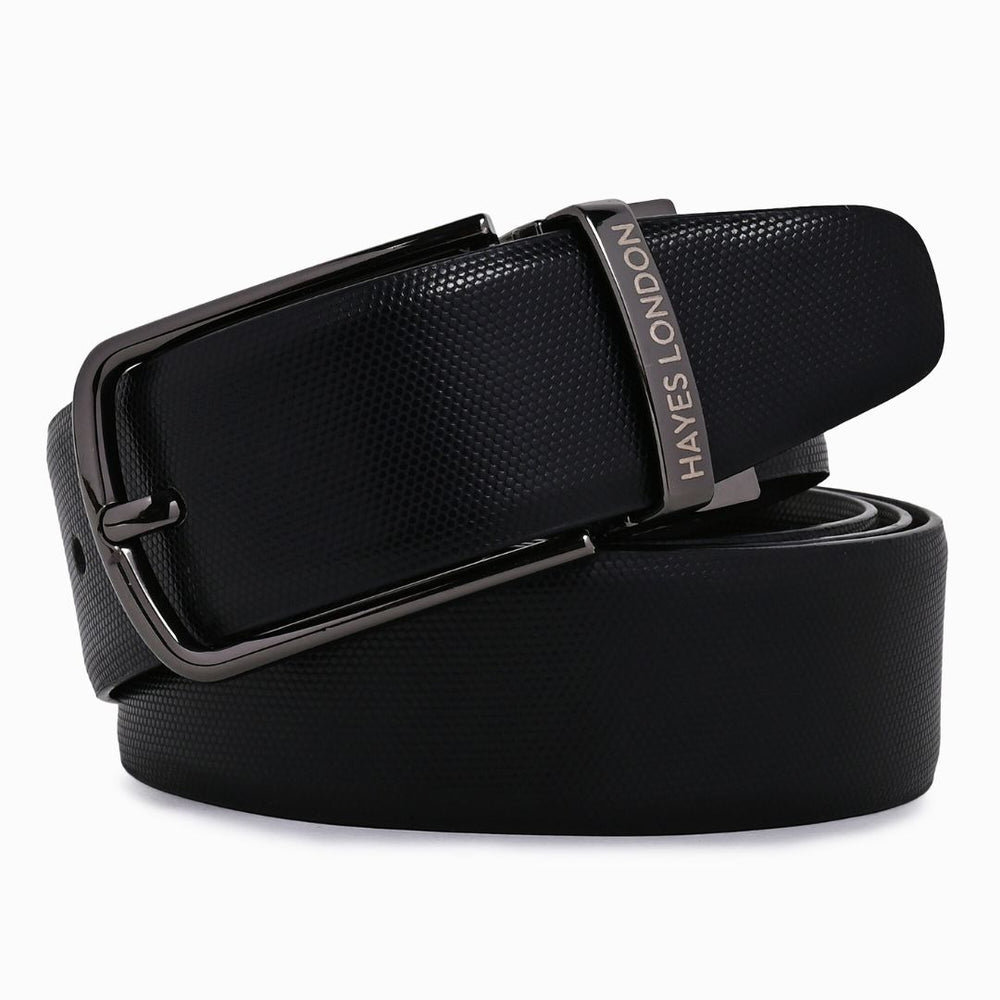 Hayes London | Italian Leather Reversible Black & Brown Belt For Men (Leather Texture: Braided)