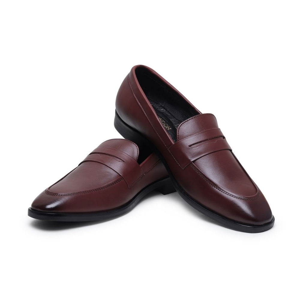 Hayes London | Belmonte Brown Formal Penny Loafers for Men – Genuine Leather Slip-On Shoes for Office & Party Wear