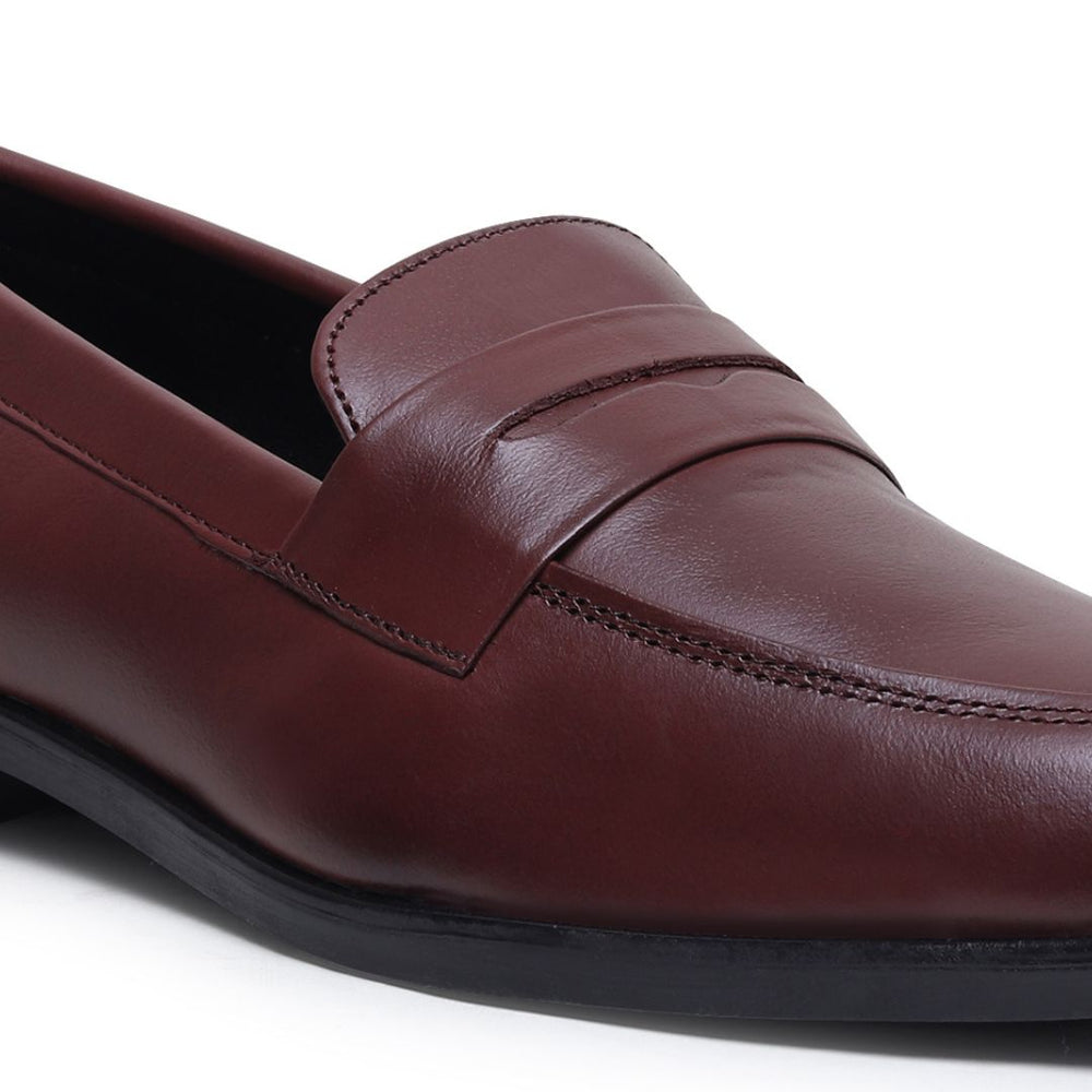 Hayes London | Belmonte Brown Formal Penny Loafers for Men – Genuine Leather Slip-On Shoes for Office & Party Wear
