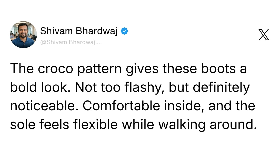 Pablo Cuban Boots – Black Croco-Textured Genuine Leather Men’s Boots (2-Inch Heel & Tapered Toe Design) Review 1