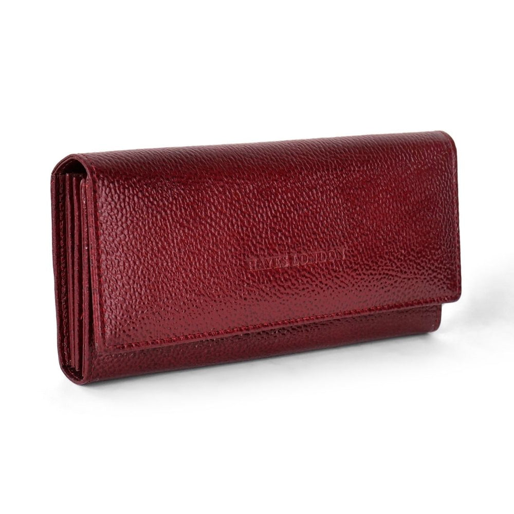 Hayes London | Cherry Genuine Leather Bi-Fold Clutch For Women (Leather Texture: Classic & Color: Cherry)