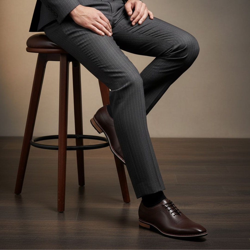 Hayes London | Shelby Wholecut Oxford Shoes – Brown Plain Genuine Leather Men’s Shoes