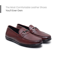 Hayes London | Dune Horsebit Loafers – Brown Perforated Genuine Leather Men’s Shoes