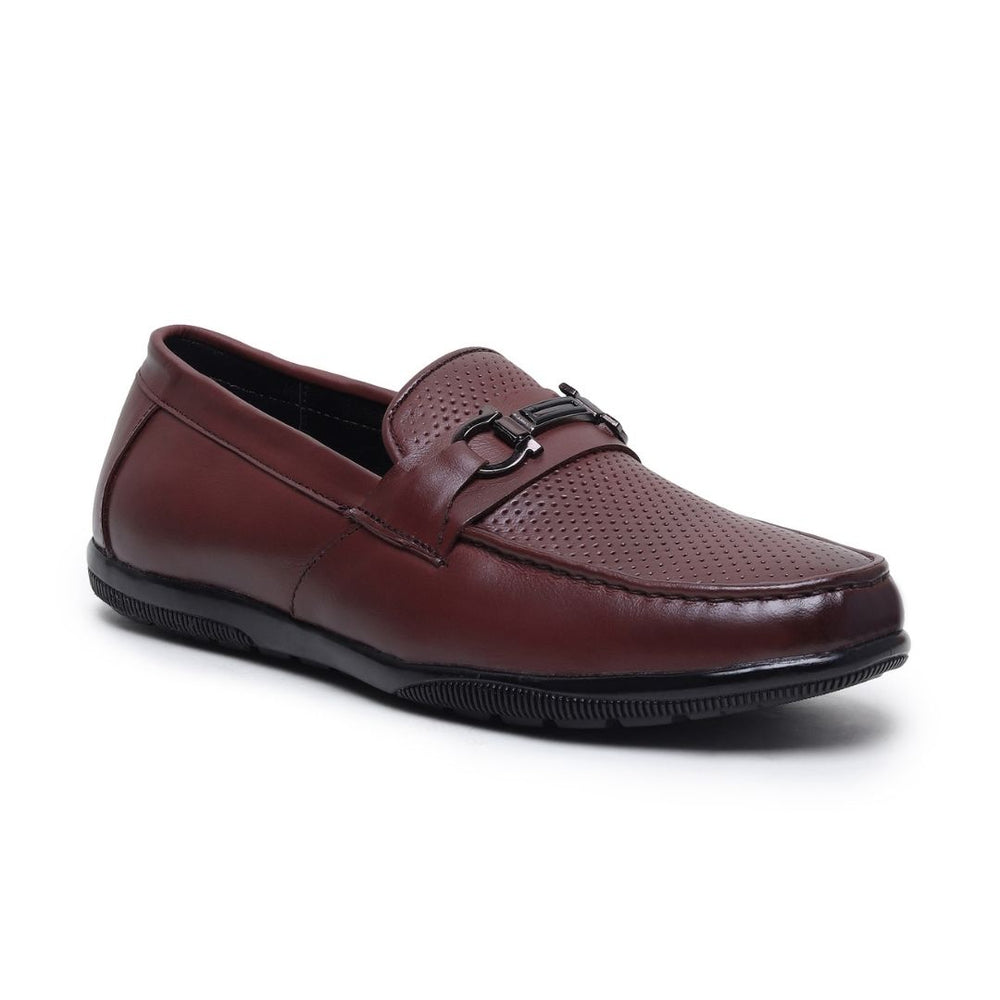 Hayes London | Dune Horsebit Loafers – Brown Perforated Genuine Leather Men’s Shoes