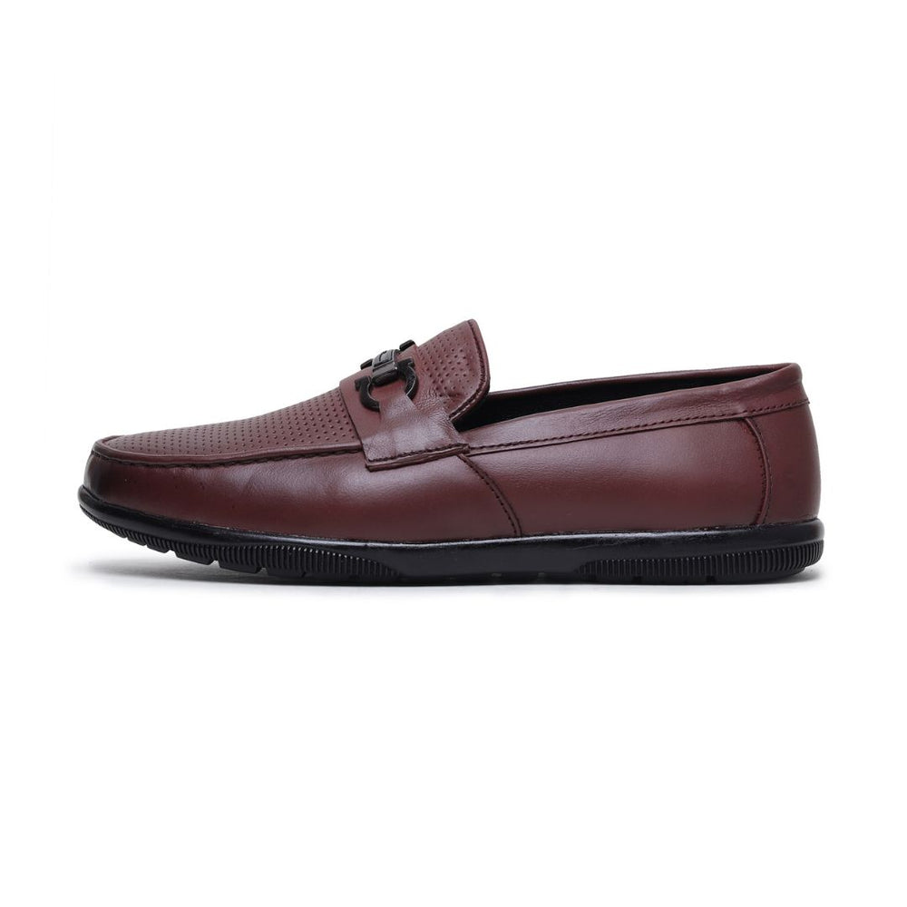 Hayes London | Dune Horsebit Loafers – Brown Perforated Genuine Leather Men’s Shoes