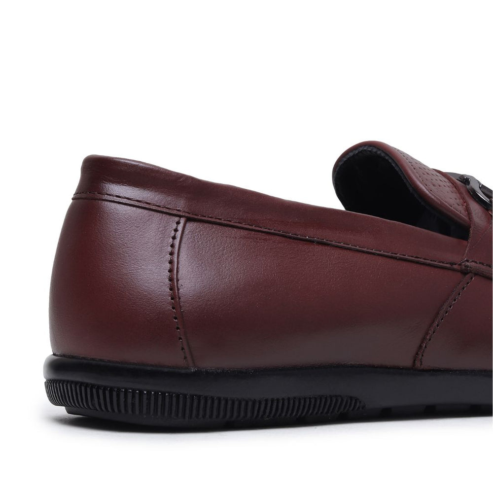 Hayes London | Dune Horsebit Loafers – Brown Perforated Genuine Leather Men’s Shoes