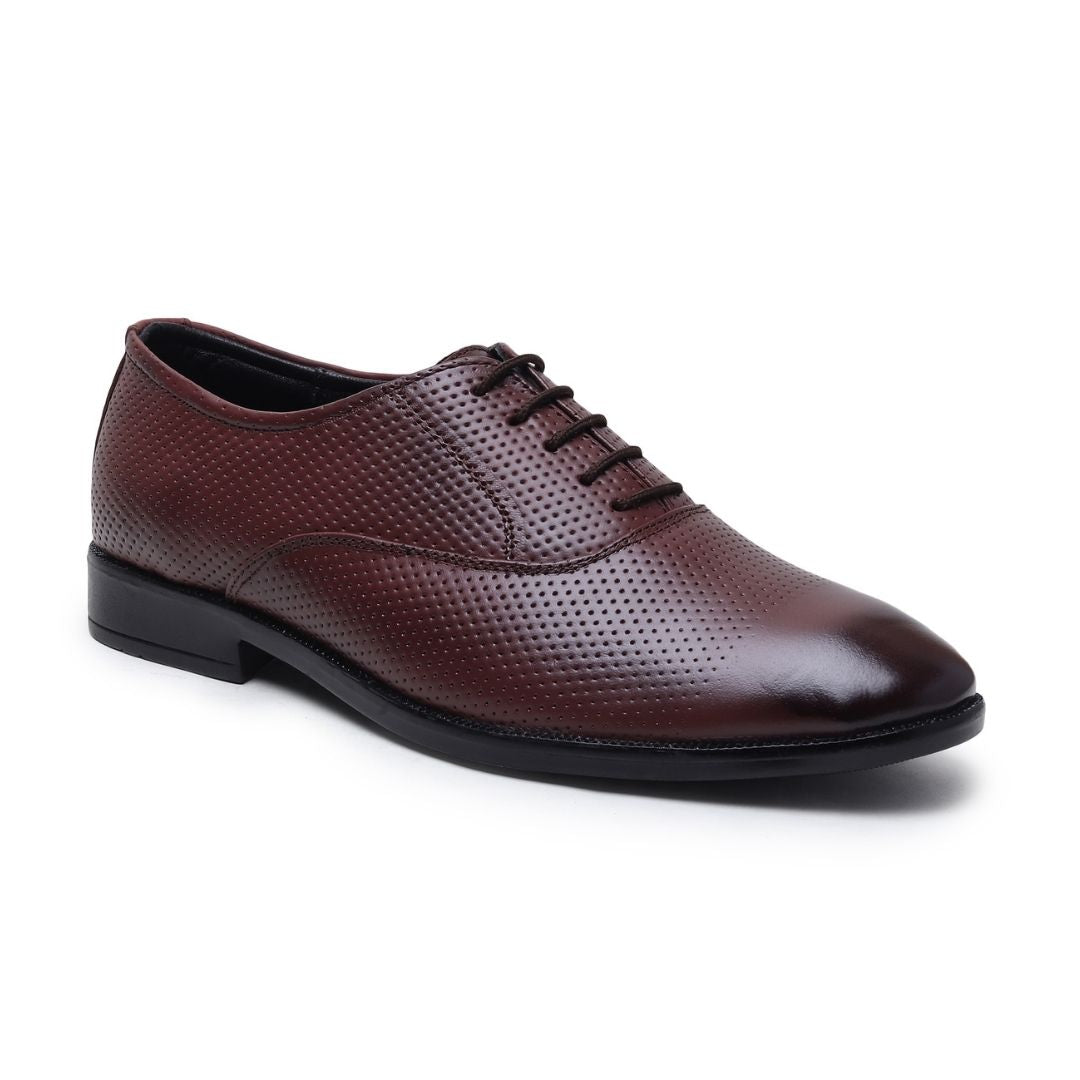 Hayes London | Troy Oxford Shoes – Brown Perforated Genuine Leather Men’s Shoes