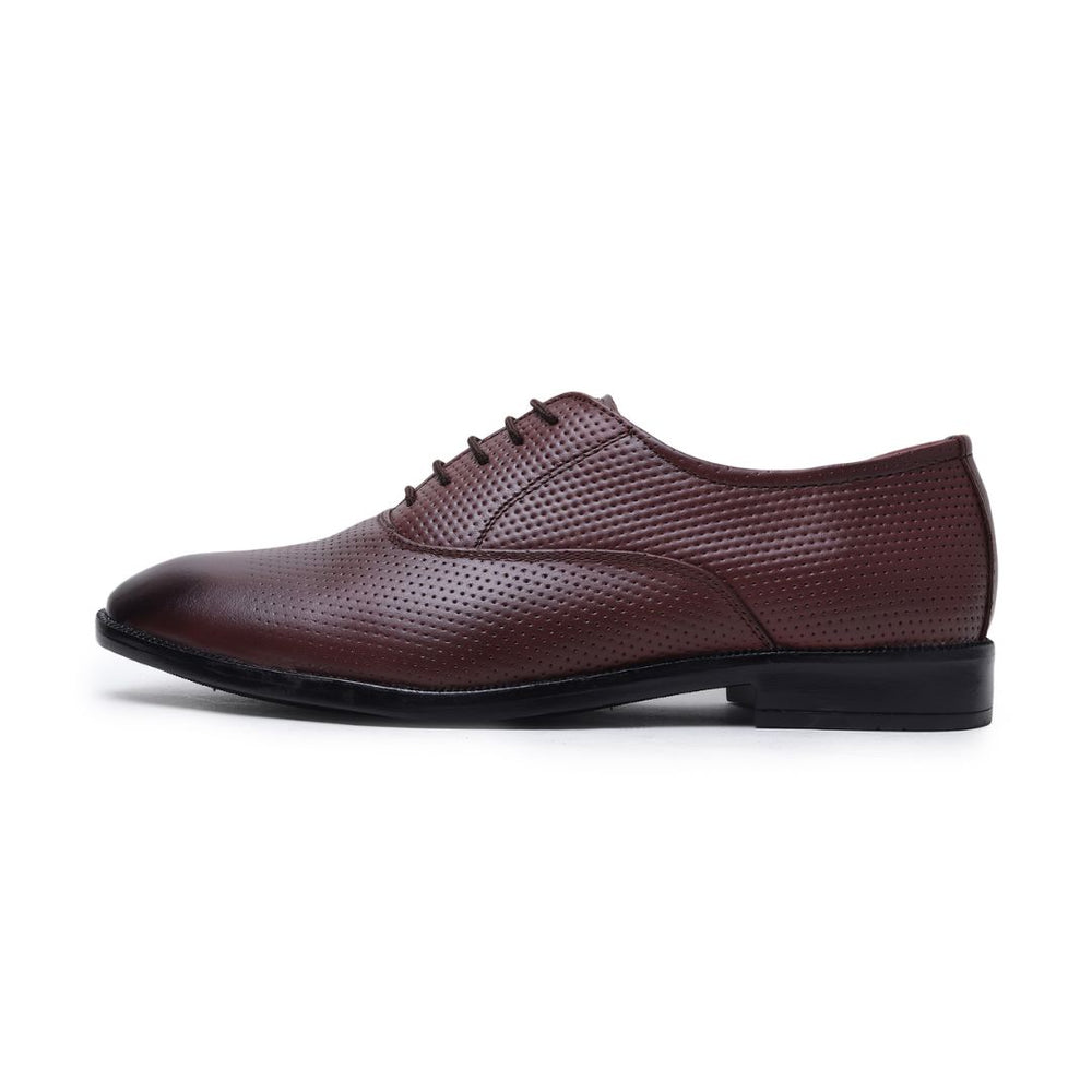 Hayes London | Troy Oxford Shoes – Brown Perforated Genuine Leather Men’s Office Shoes