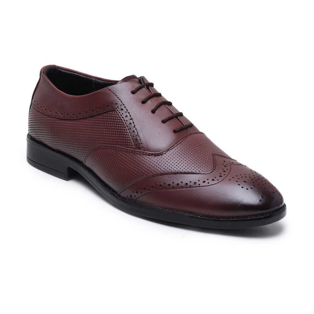 Hayes London | Monarch Wingtip Brogues – Brown Perforated Genuine Leather Men’s Shoes
