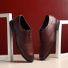 Hayes London | Monarch Wingtip Brogues – Brown Perforated Genuine Leather Men’s Shoes