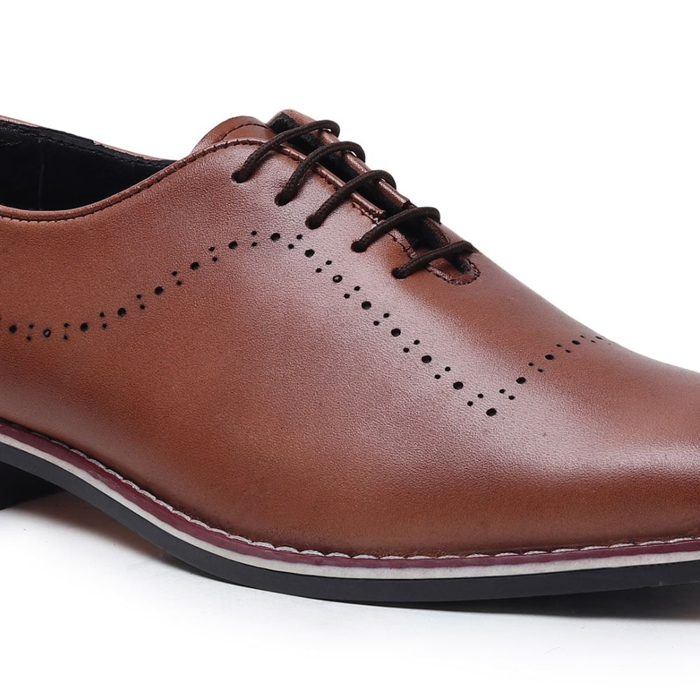 Hayes London | Shelby Wholecut Oxford Shoes – Tan Plain Genuine Leather Men’s Shoes