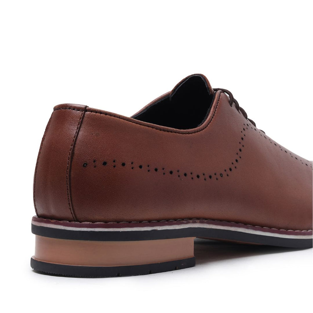 Hayes London | Shelby Wholecut Oxford Shoes – Tan Plain Genuine Leather Men’s Shoes