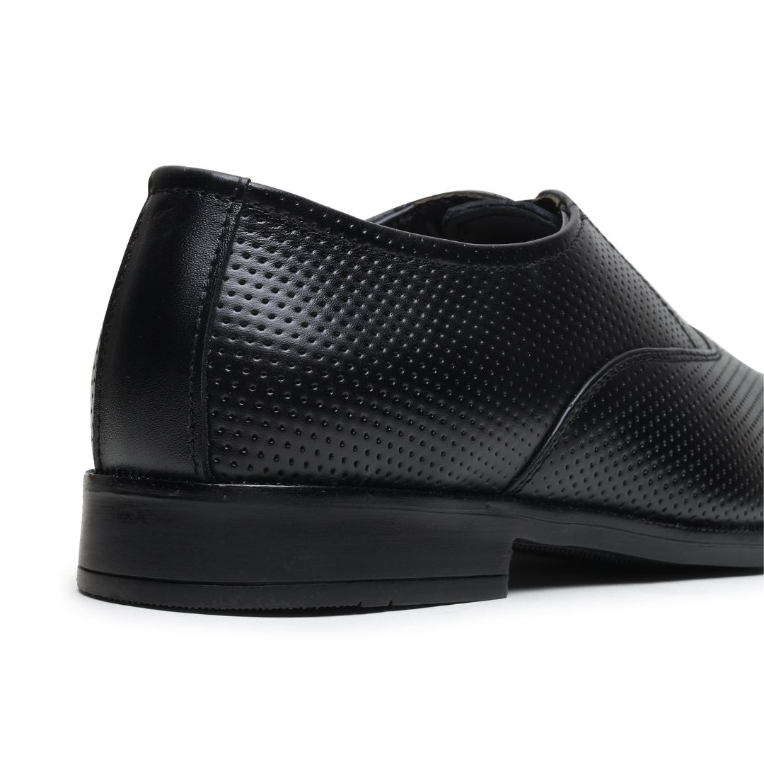 Hayes London | Troy Oxford Shoes – Black Perforated Genuine Leather Men’s Shoes