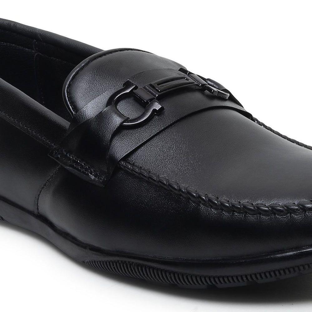 Hayes London | Blaze Horsebit Loafers – Black Plain Genuine Leather Men’s Shoes