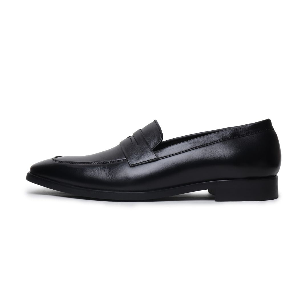 Hayes London | Belmonte Penny Loafers – Black Plain Genuine Leather Men’s Shoes