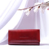 Hayes London | Cherry Genuine Leather Bi-Fold Clutch For Women (Leather Texture: Classic & Color: Cherry)