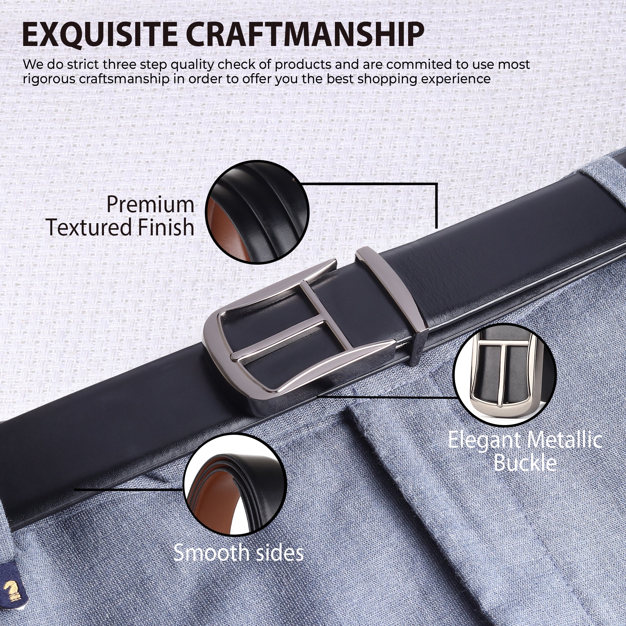 Cronos Plain Black & Brown Italian Leather Reversible Belt for Men – Grey Buckle
