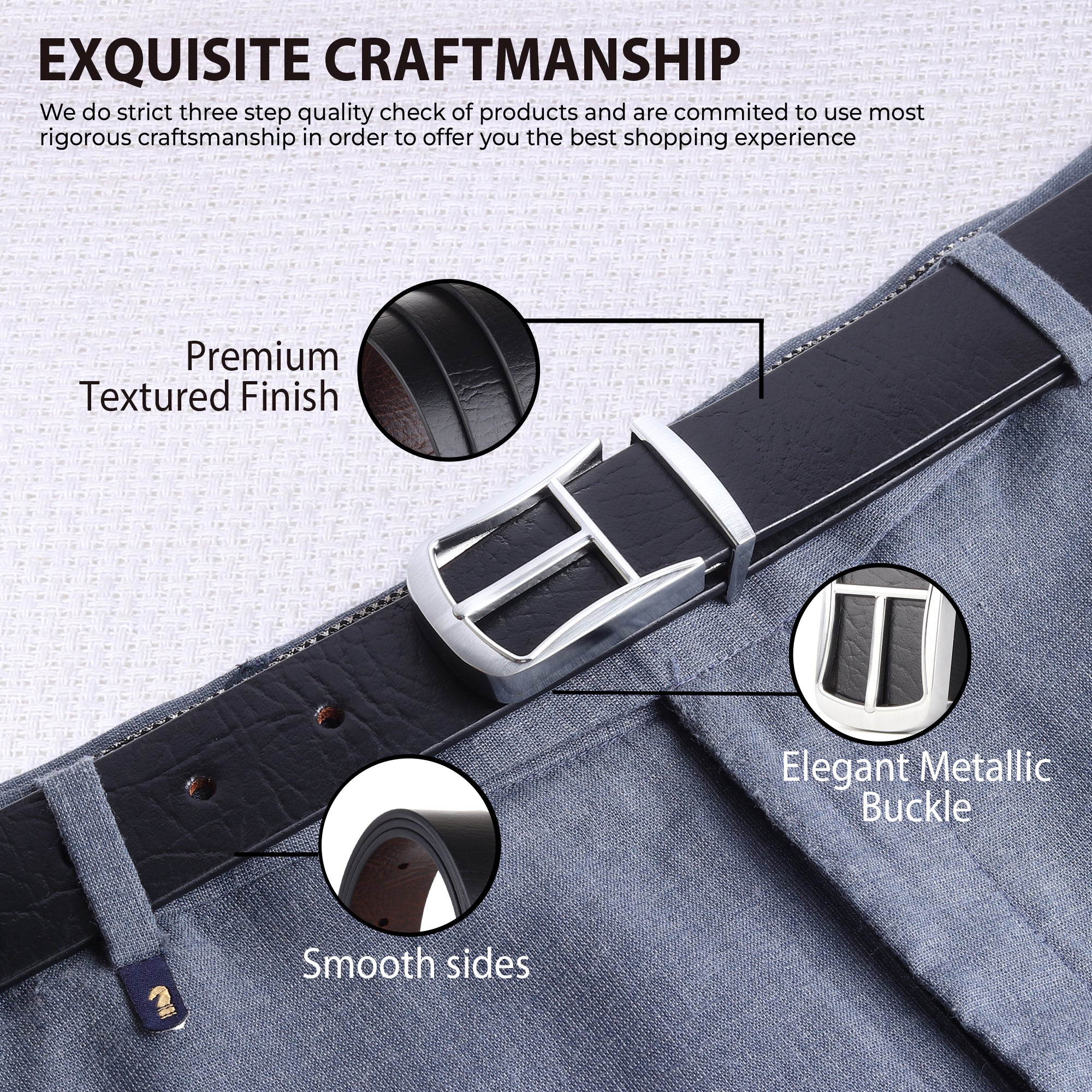 Cronos Wild Black & Brown Italian Leather Reversible Belt for Men – Silver Buckle