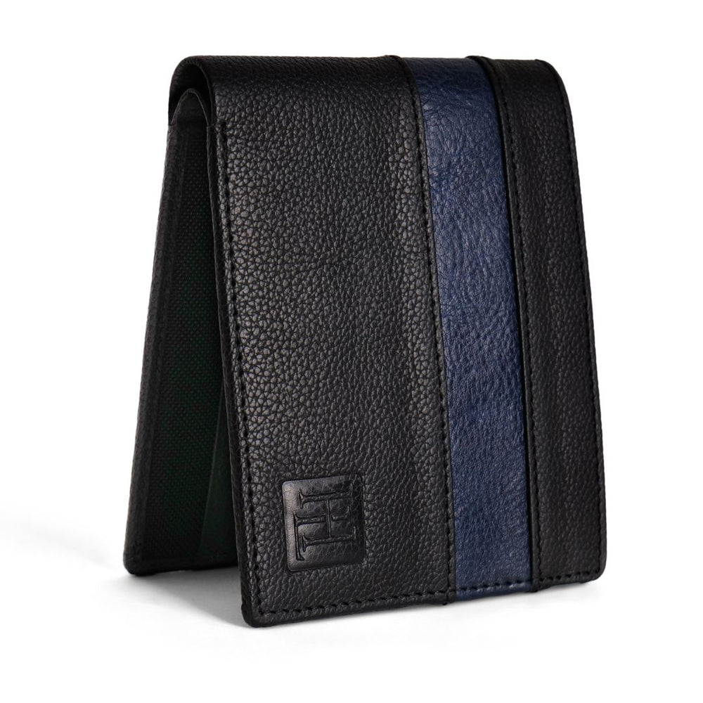 Hayes London | Maverick Black Genuine Leather Textured Wallet for Men - RFID Blocking, Slim Bifold Wallet with 11 Compartments