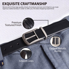 Cronos Braided Black & Brown Italian Leather Reversible Belt for Men – Grey Buckle
