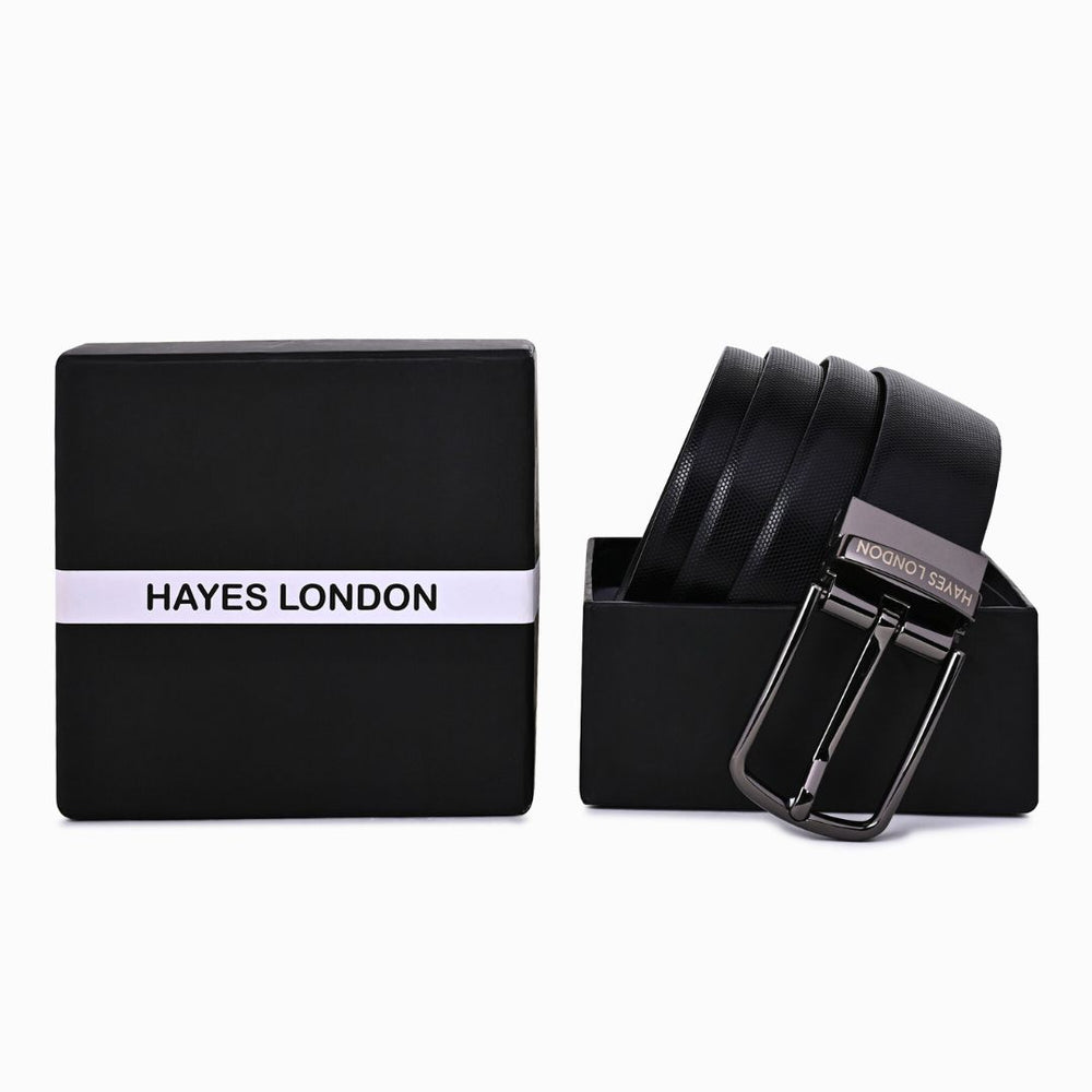 Hayes London | Italian Leather Reversible Black & Brown Belt For Men (Leather Texture: Braided)