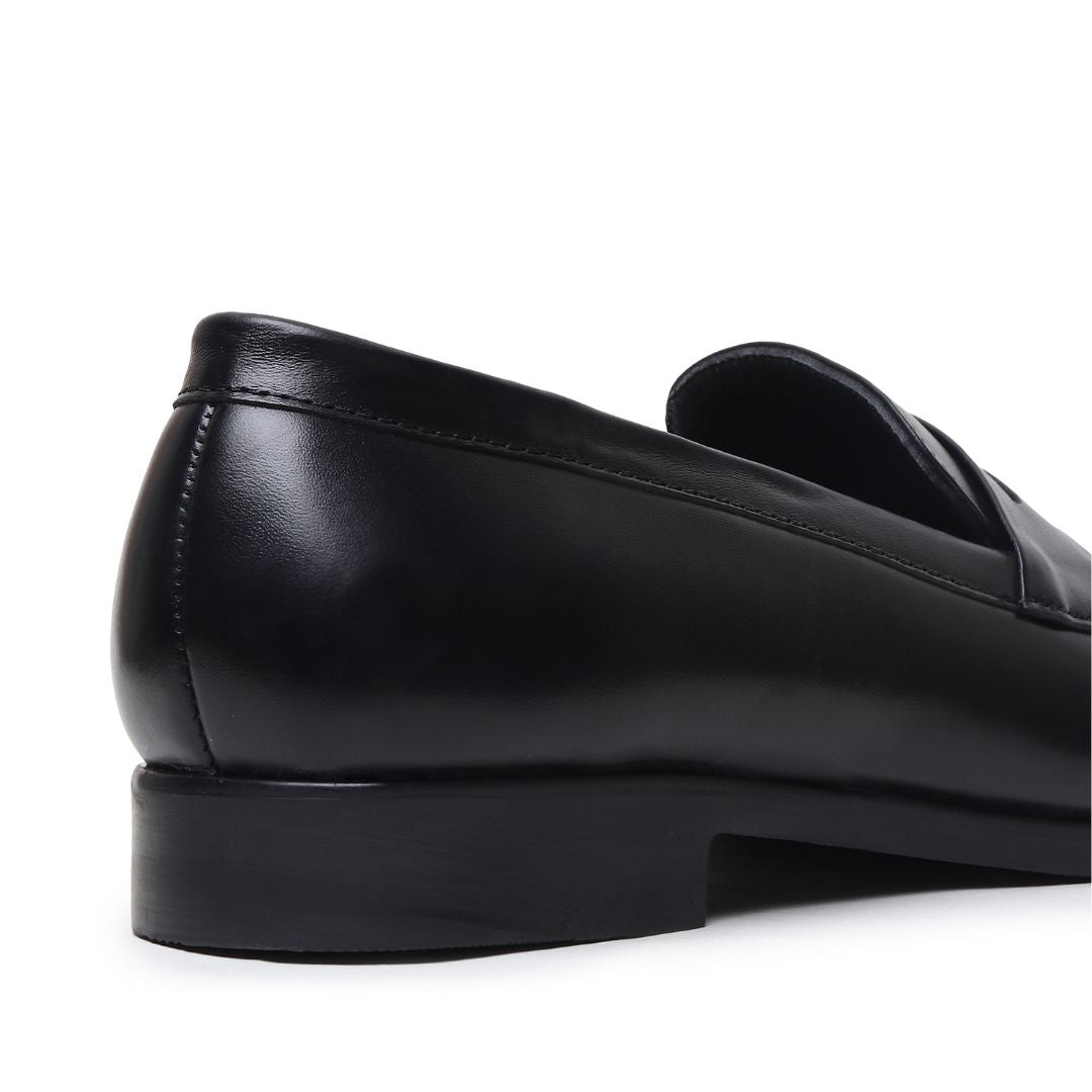 Hayes London | Belmonte Penny Loafers – Black Plain Genuine Leather Men’s Shoes