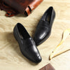 Hayes London | Belmonte Penny Loafers – Black Plain Genuine Leather Men’s Shoes