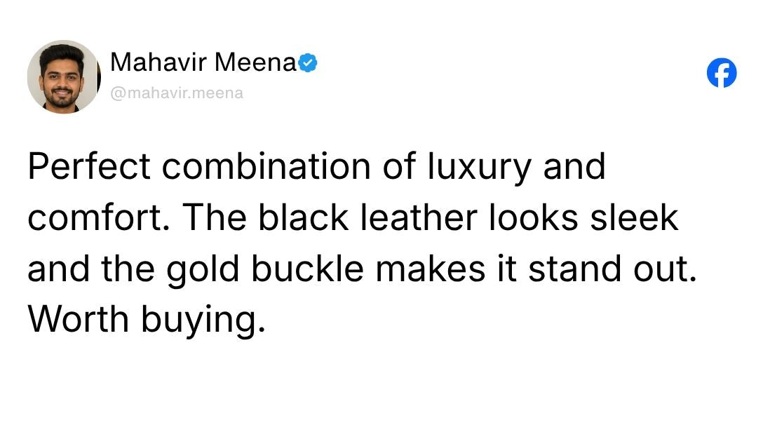 Vanguard Auto-Lock No-Hole Genuine Leather Belt for Men – Micro-Adjustable Smart Ratchet Belt for Formal, Office & Casual Wear (Plain Black Leather & Gold Buckle) Review 3