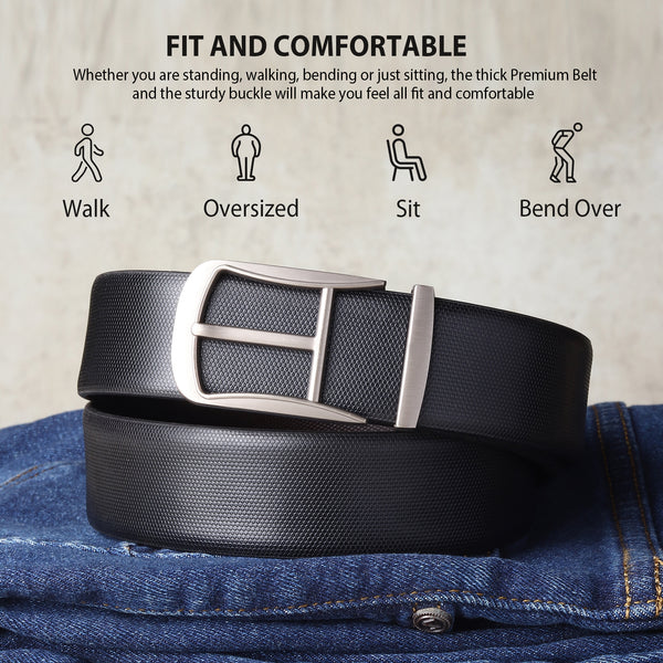 Cronos Braided Black & Brown Italian Leather Reversible Belt for Men – Grey Buckle