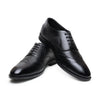 Hayes London | Monarch Wingtip Brogues – Black Perforated Genuine Leather Men’s Shoes