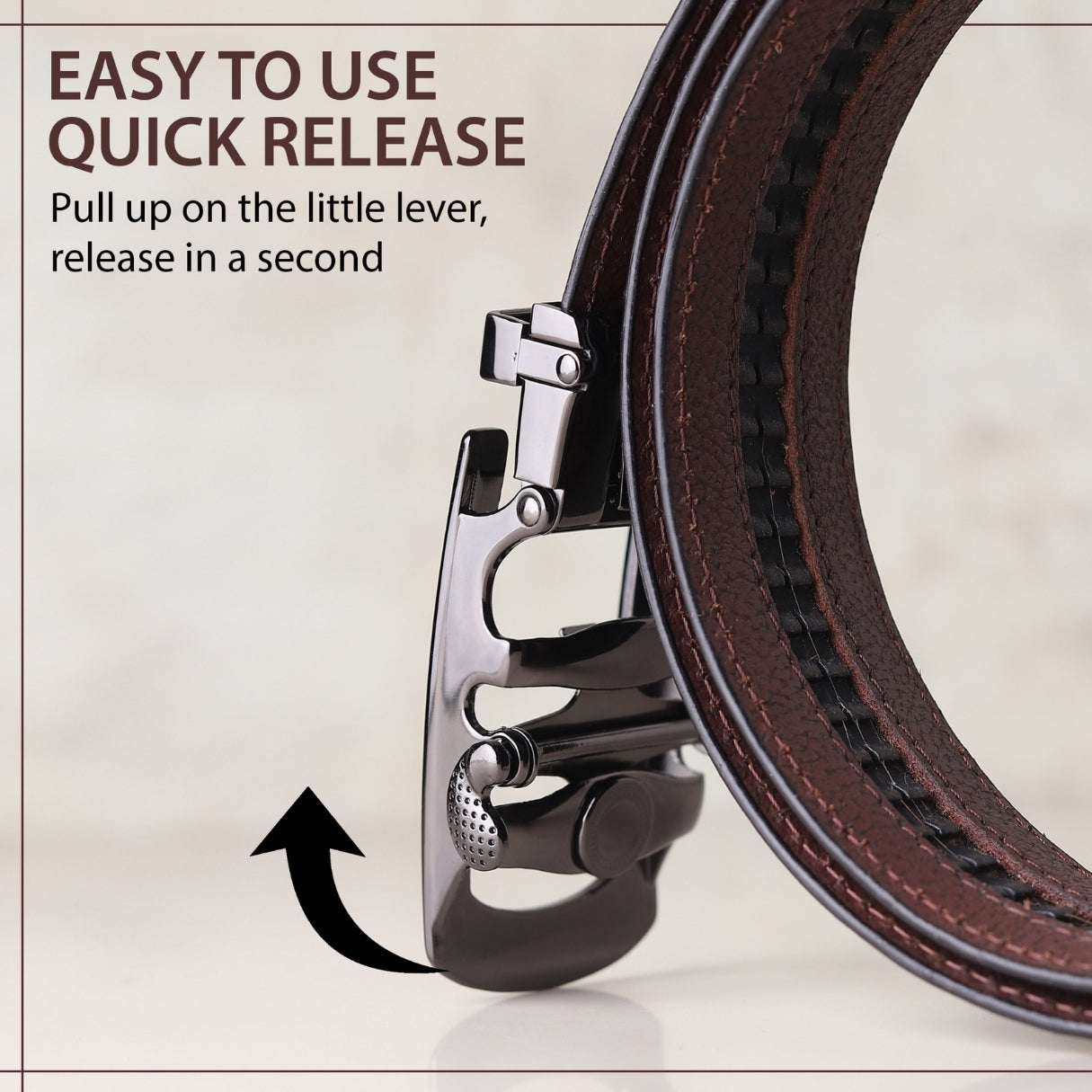 Hayes London | Auto-Lock Genuine Leather Brown Belt for Men | Premium Micro-Adjustable No-Hole Belt (Leather Texture: Croco)