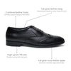 Hayes London | Monarch Wingtip Brogues – Black Perforated Genuine Leather Men’s Shoes