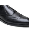 Hayes London | Monarch Wingtip Brogues – Black Perforated Genuine Leather Men’s Shoes