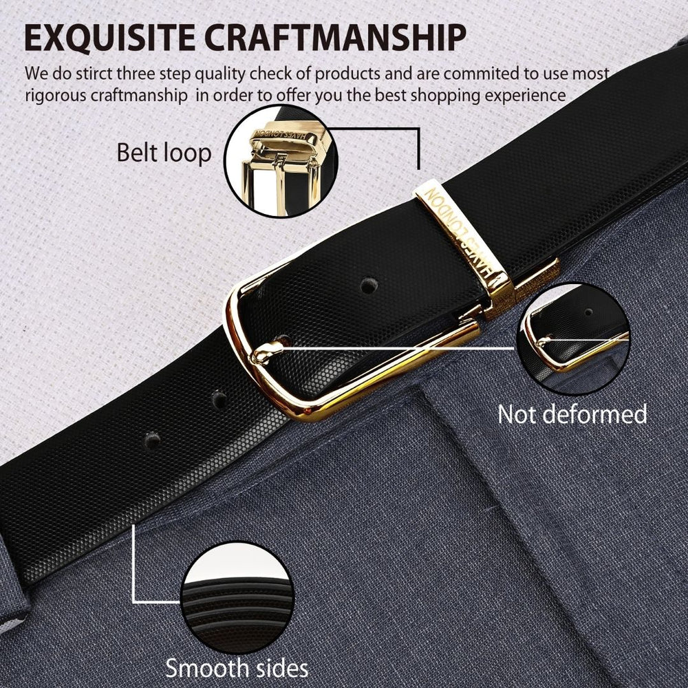 Hayes London | Italian Leather Reversible Black & Brown Belt For Men (Leather Texture: Braided)