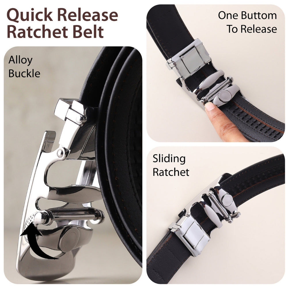 Hayes London | Auto-Lock Genuine Leather Black Belt for Men | Premium Micro-Adjustable No-Hole Belt (Leather Texture: Plain)