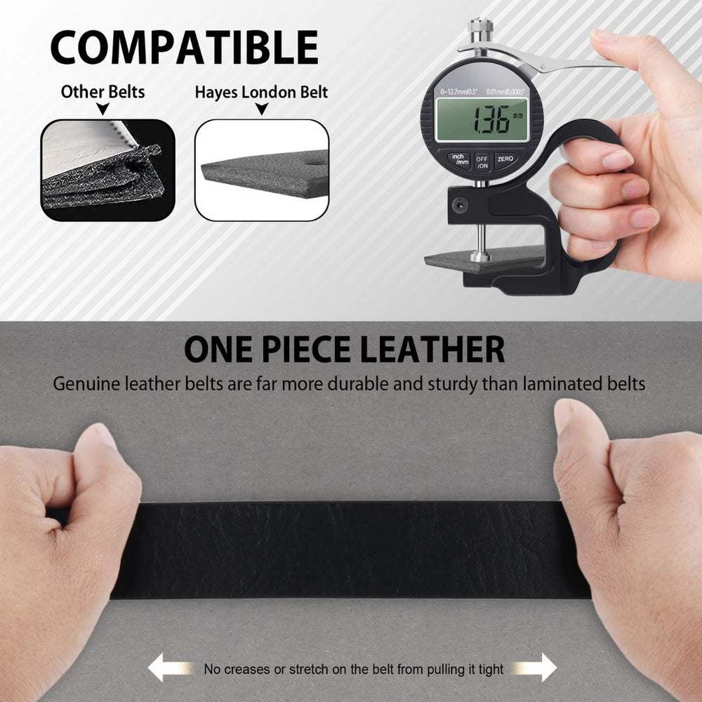 Hayes London | Reversible Black & Brown Genuine Leather Belt For Men (Leather Texture: Wild)