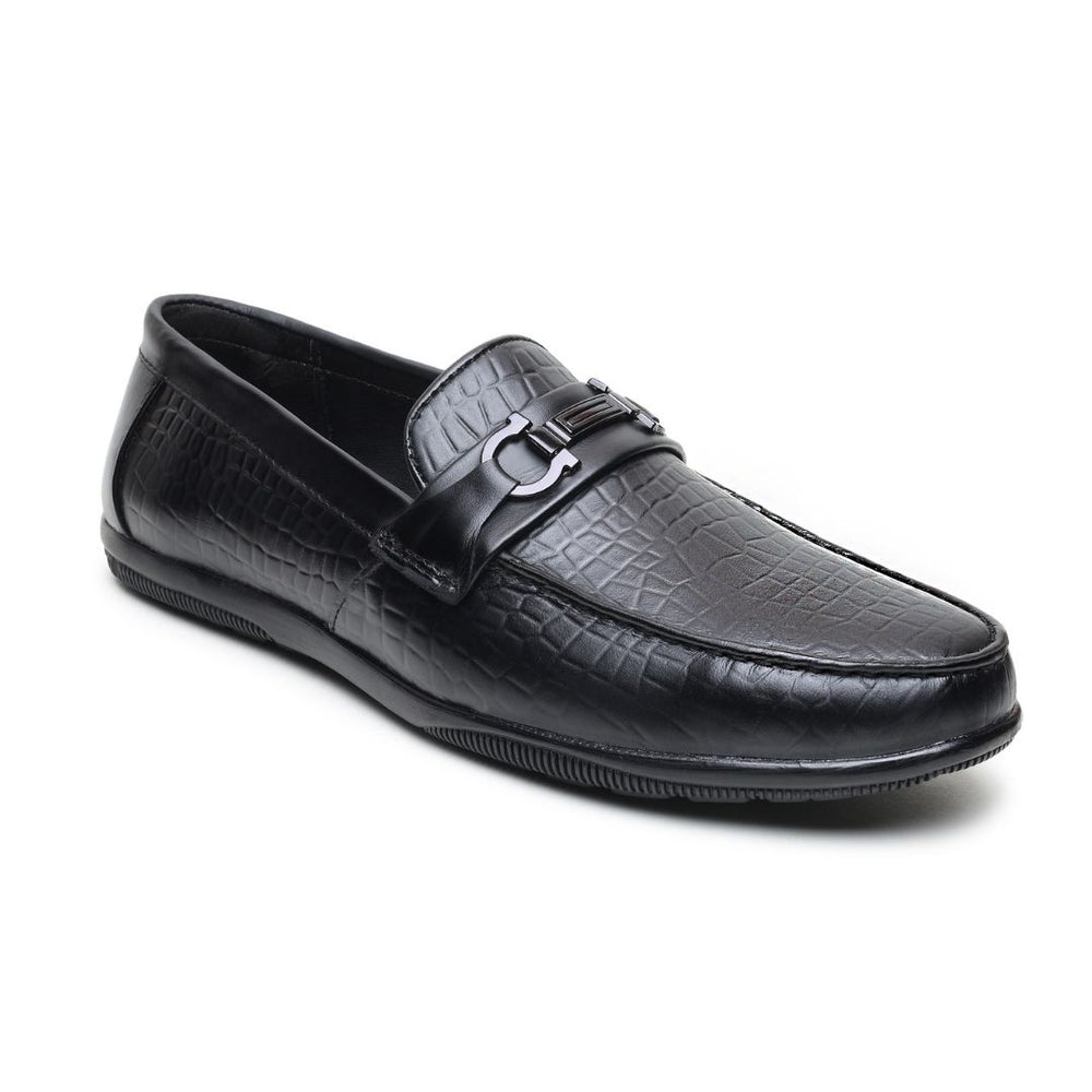 Hayes London | Jaxon Horsebit Loafers – Black Croco Genuine Leather Men’s Shoes