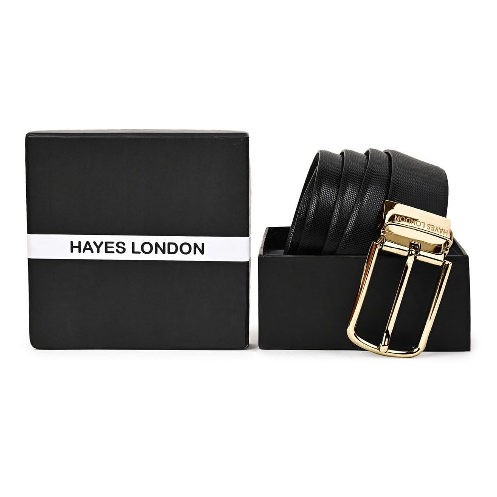 Hayes London | Italian Leather Reversible Black & Brown Belt For Men (Leather Texture: Braided)