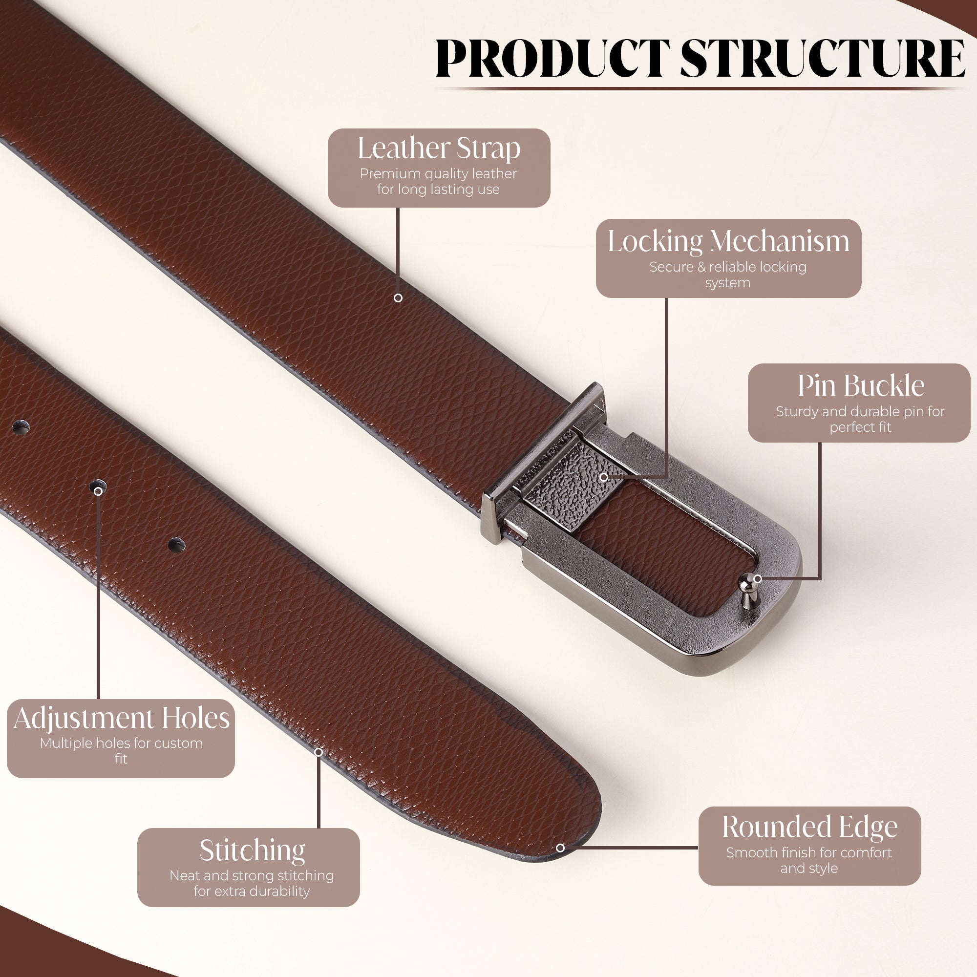 Hayes London | Cronos Viper Black & Brown Italian Leather Reversible Belt for Men – Grey Buckle
