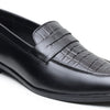 Hayes London | Milan Penny Loafers – Black Croco Genuine Leather Men’s Shoes
